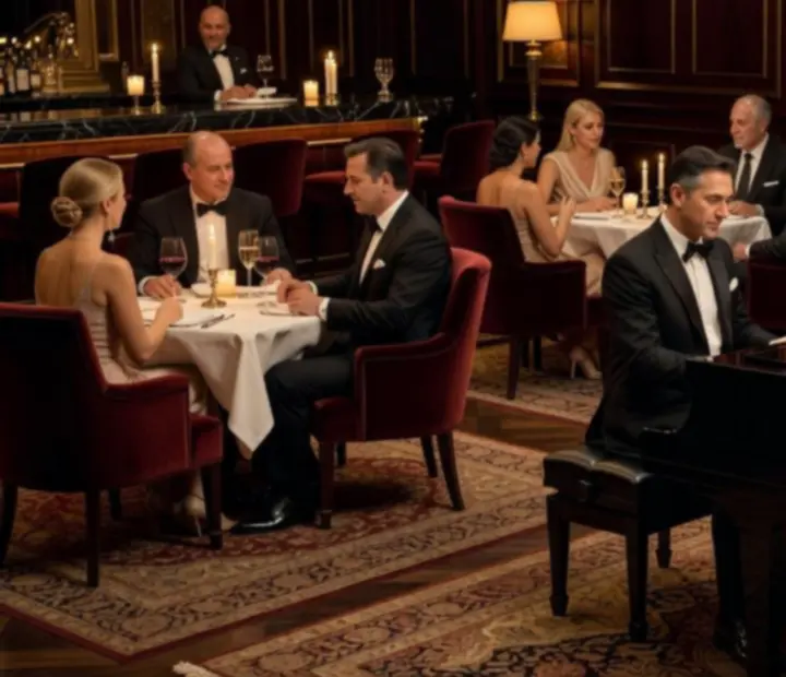 Élő zongorázó művész elegáns VIP Lounge környezetben