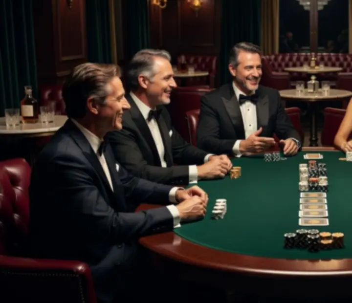 Elegáns, szimbolikus zsetonos offline poker est gyertyafényes környezetben